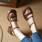 Chunky Block-Heel Suede Sandals
