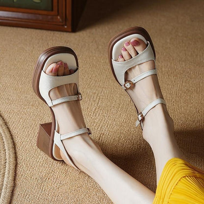 Chunky Block-Heel Suede Sandals
